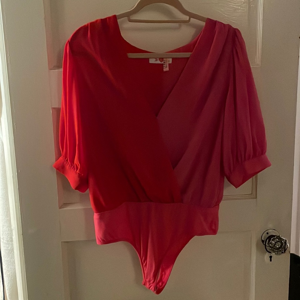 Buddy Love pink and red medium body suit